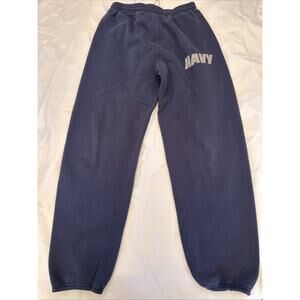 Soffe US Navy Sweatpants Mens Small Blue USA Reflective Drawstring PT